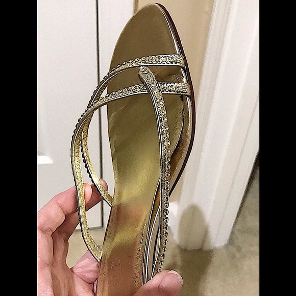 🔥MICHAELANGELO (MARLY) STYLE VERY PRETTY LIGHT GOLD SANDALS&SPARKLE👀ALL PICS - Picture 3 of 10